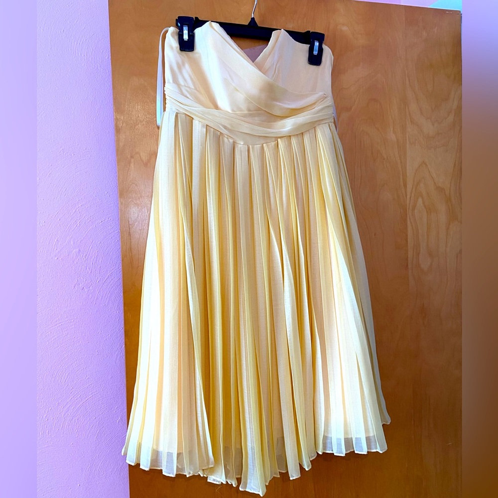 Butter Yellow Strapless Formal Dress